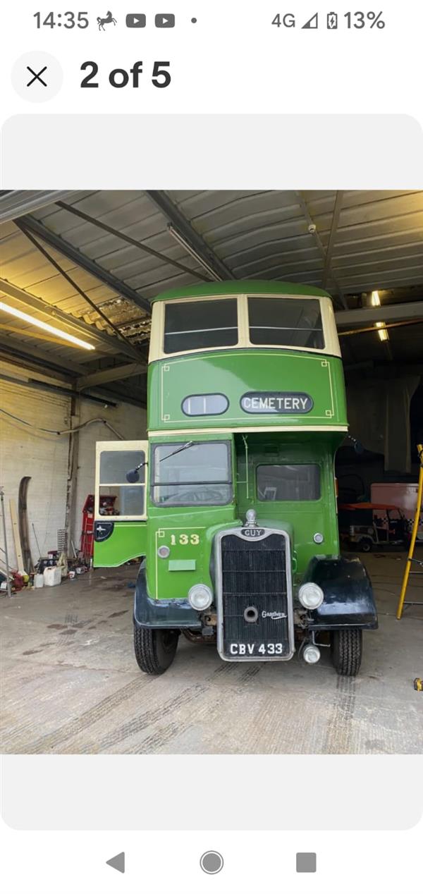 1949 Guy Arab back loader, half cab double decker 