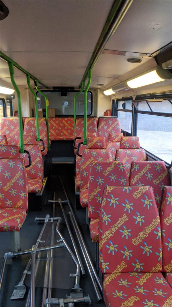 Convertible open top double decker bus, Volvo Olympian, use with or without roof.