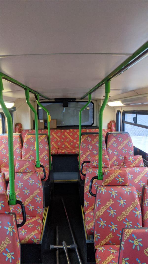 Convertible open top double decker bus, Volvo Olympian, use with or without roof.